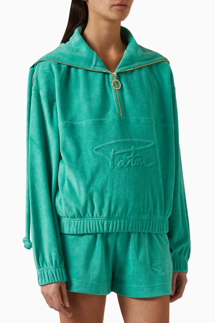 

Logo-embroidered Sweatshirt in Bubble Terry, Green