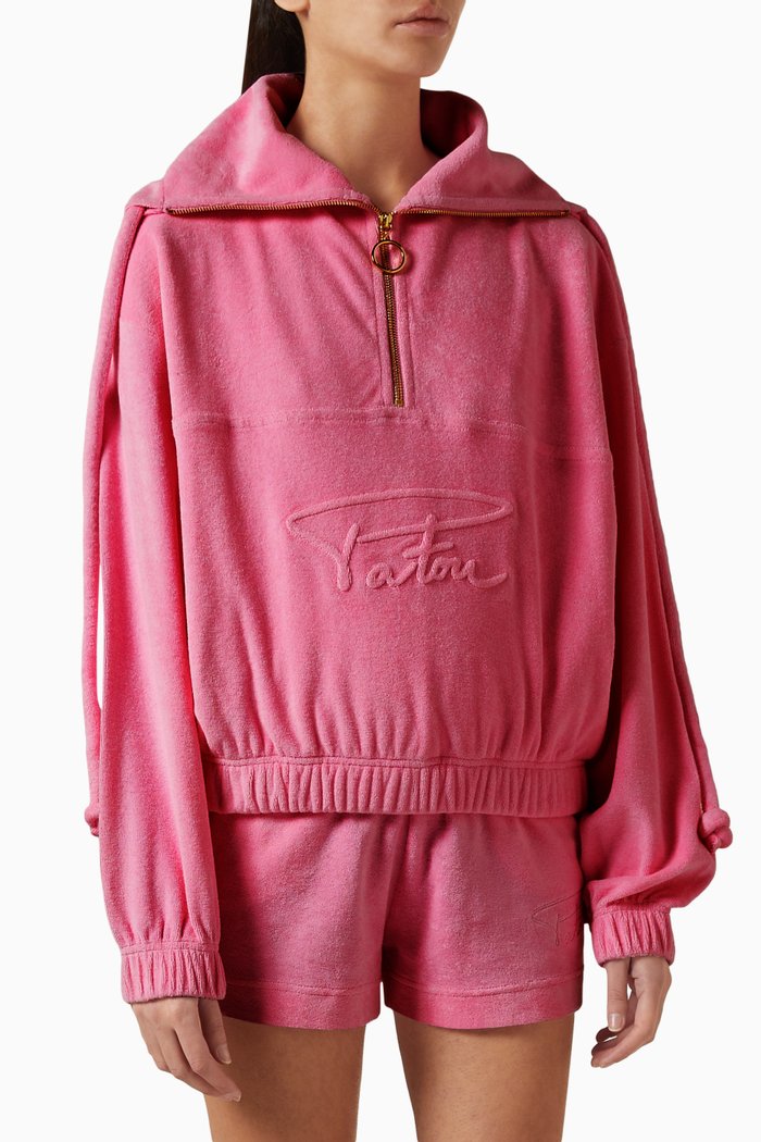 

Logo-embroidered Sweatshirt in Bubble Terry, Pink