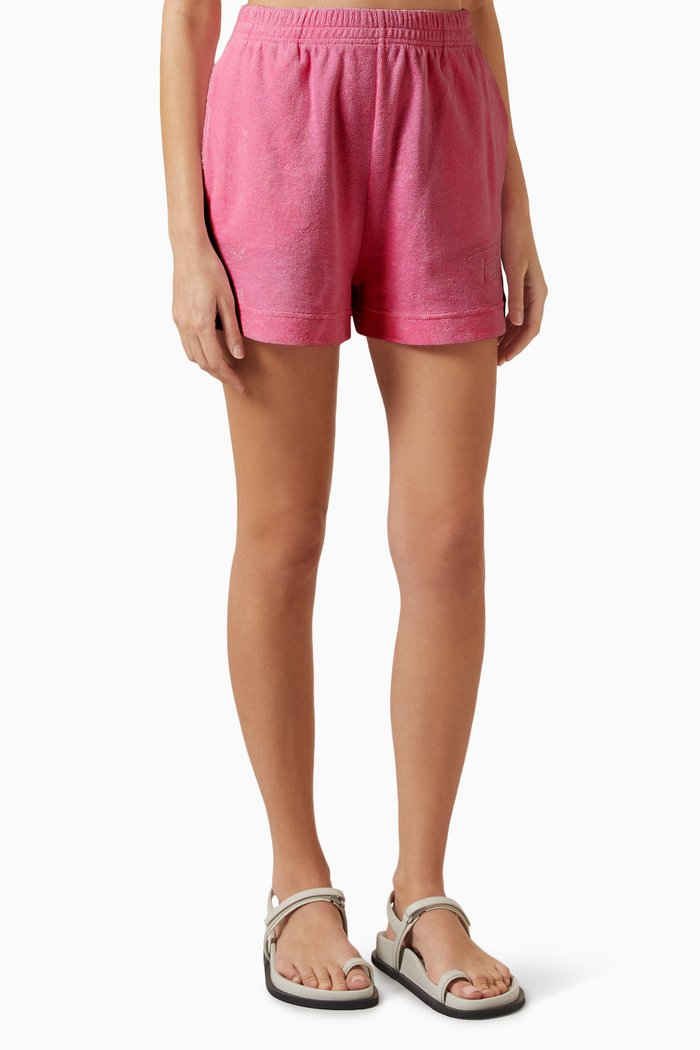 

Logo-embroidered Sweatshorts in Bubble Terry, Pink