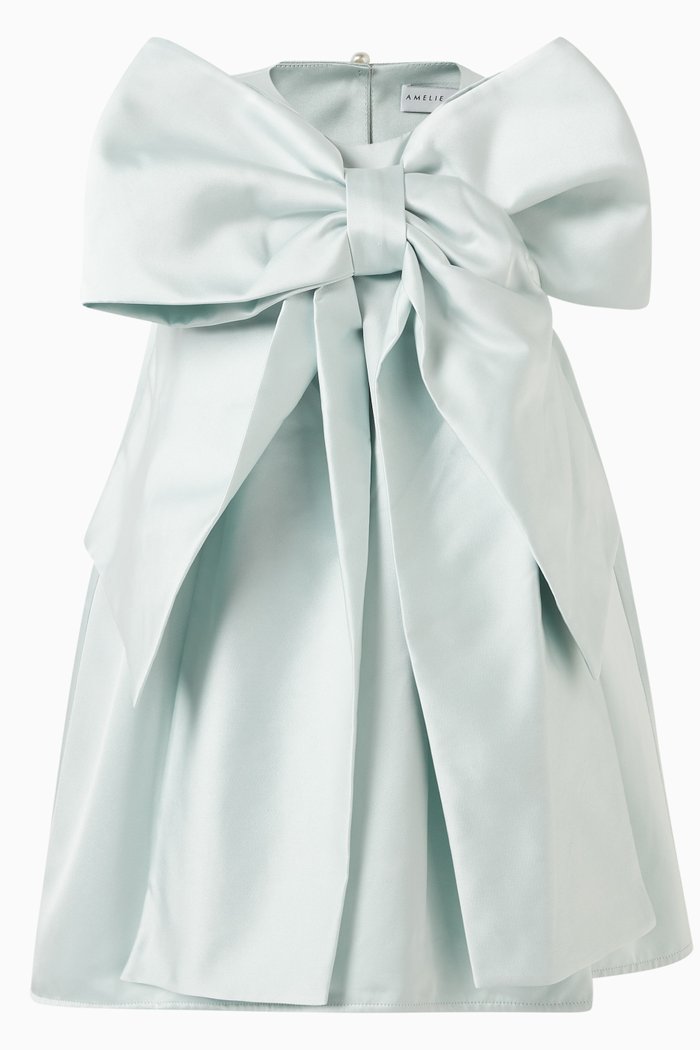 

Caitlin Dress in Satin, Blue