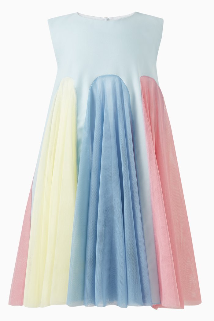 

Rainbow Dress in Cotton, Blue