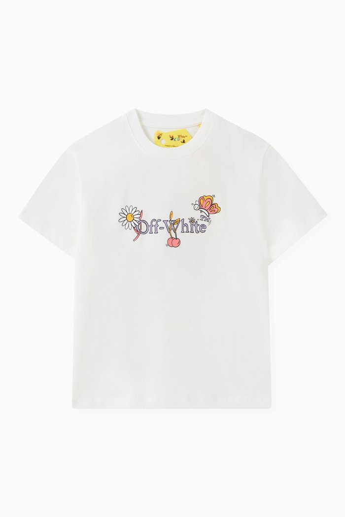 

Lilac Flowers T-Shirt in Cotton, White