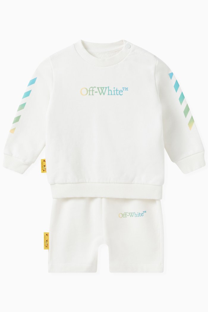 Arrow Rainbow Sweat-Set in Cotton, White