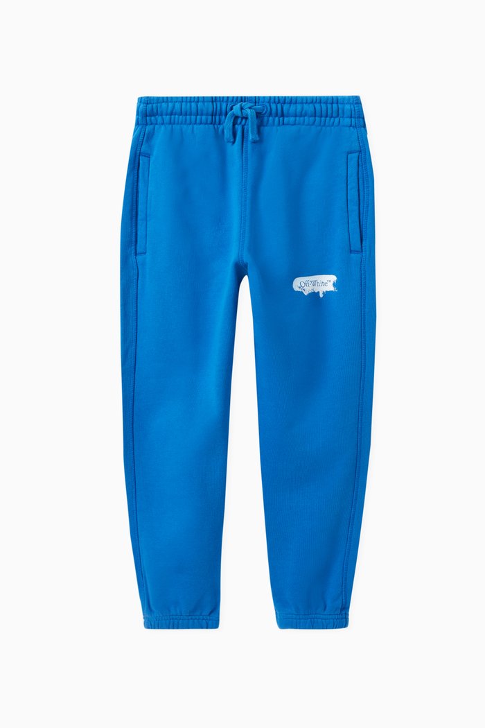 Paint Graphic Sweatpants in Cotton, Blue