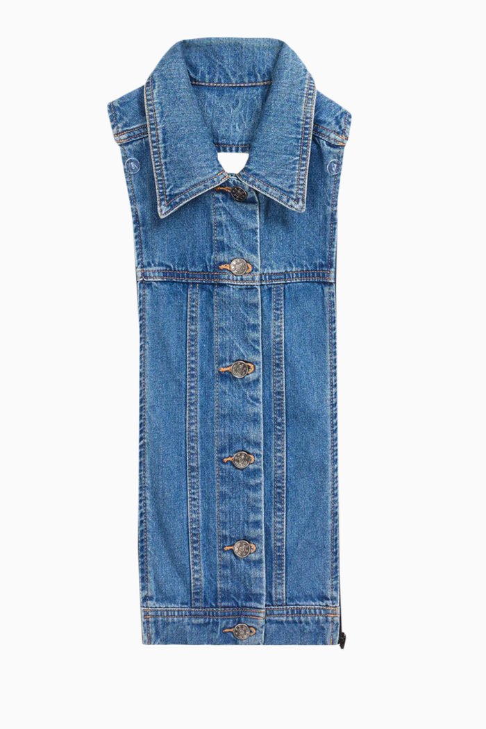

Slate Dickey Vest in Denim, Blue