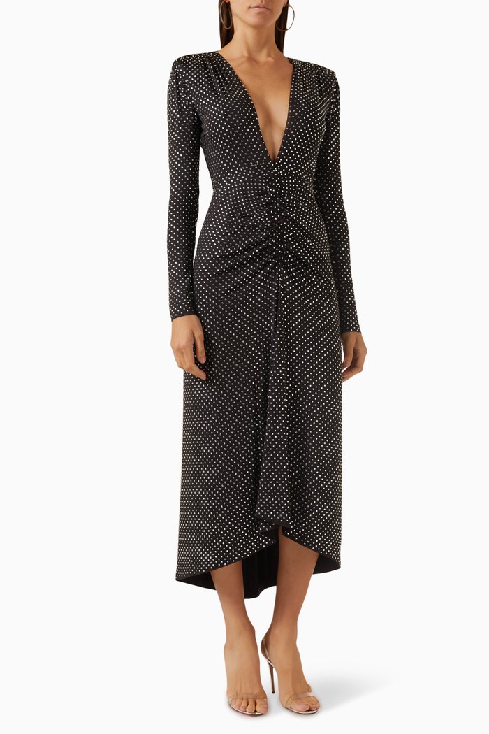 

Kiah Crystal-embellished Maxi Dress in Jersey, Black
