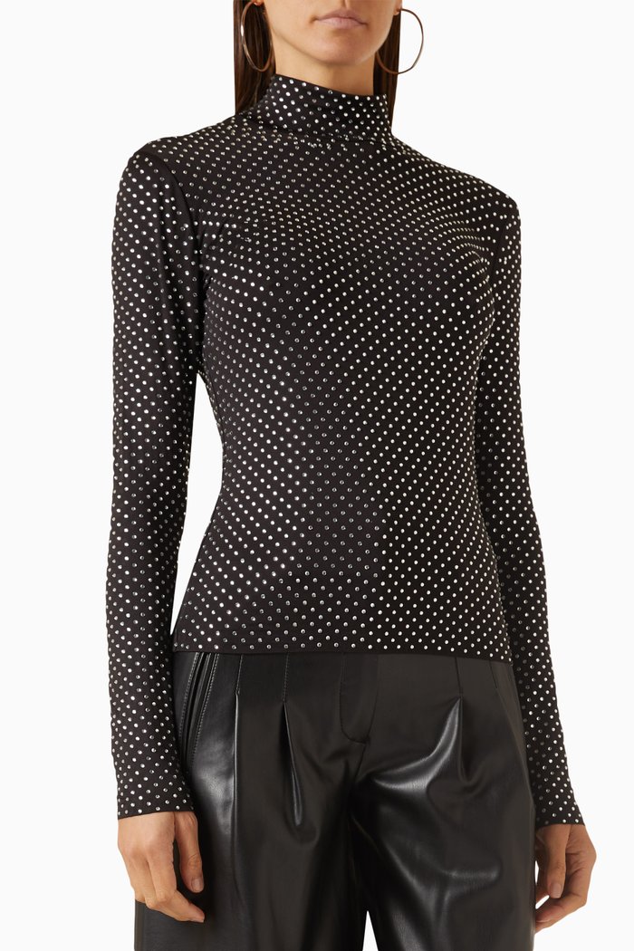 

Parke Crystal-embellished Top in Jersey, Black
