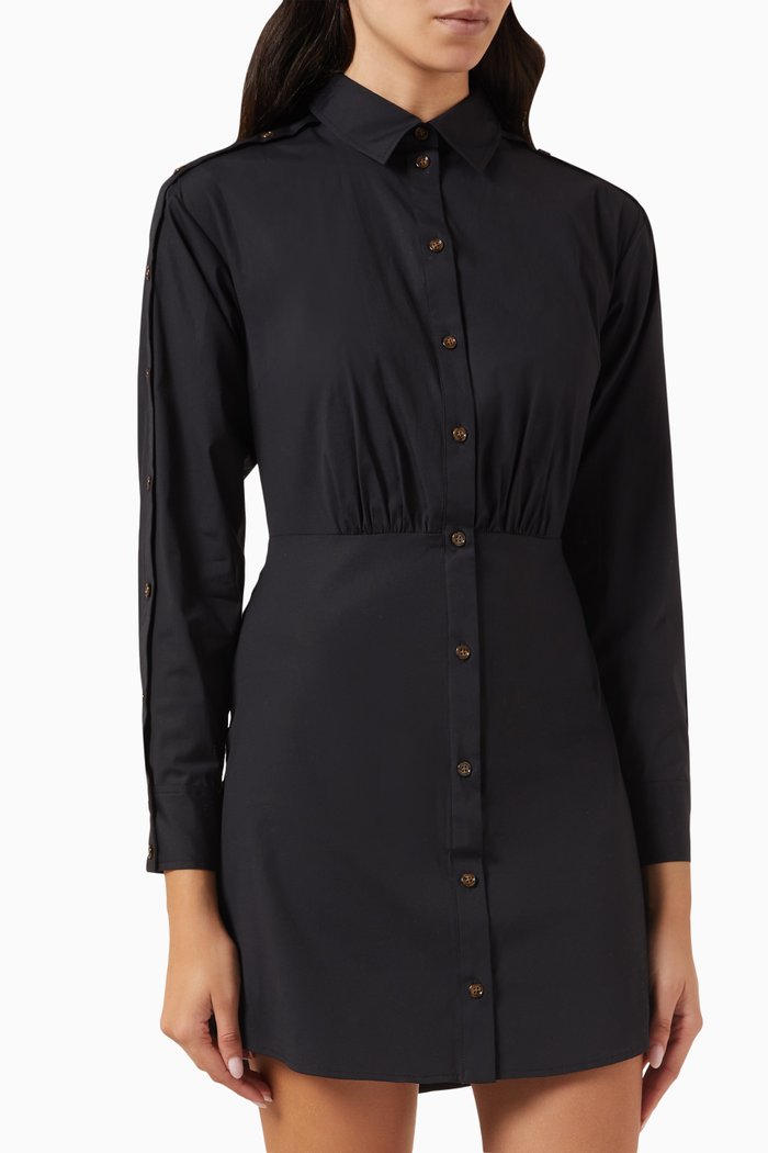 

Rae Mini Dress in Cotton, Black