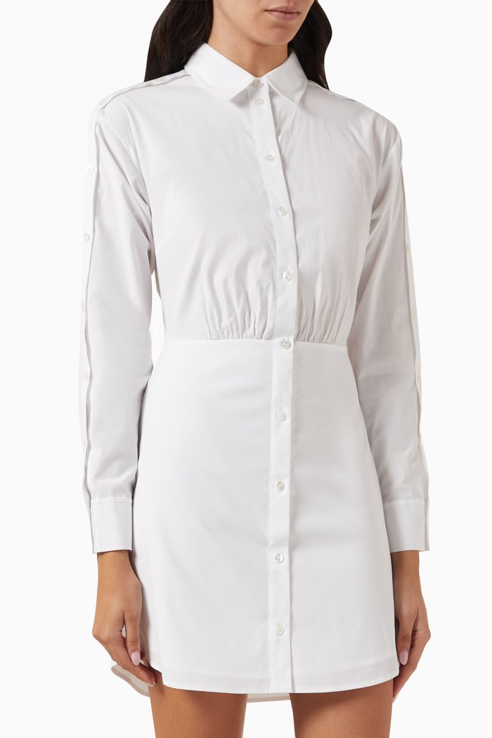 Rae Mini Dress in Cotton, White