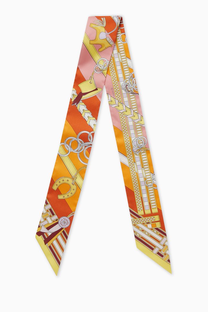 

Unused Bride Gris Twilly Scarf in Silk, Multicolour
