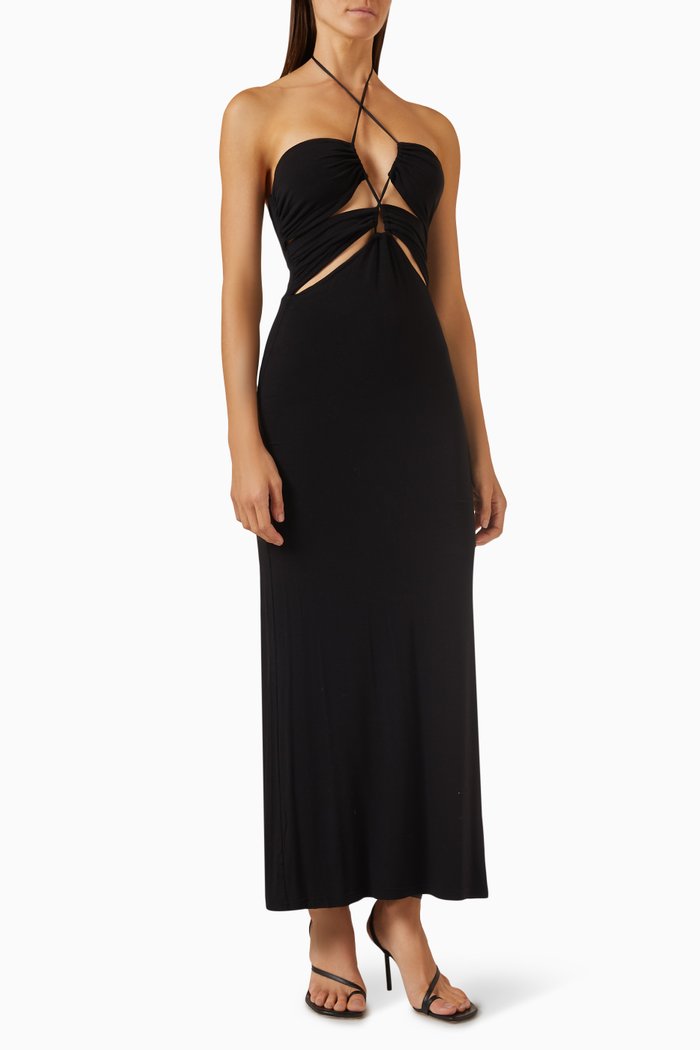 

Giana Maxi Dress in Stretch-viscose, Black