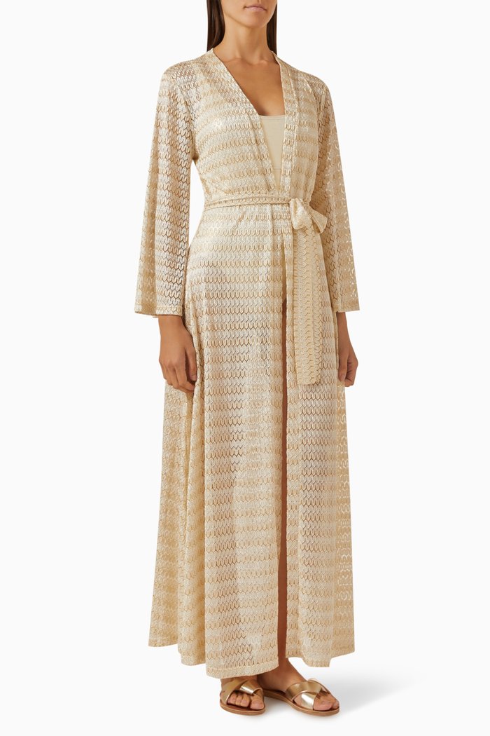 

Melissa Belted Cover-up in Metallic-nylon, Gold