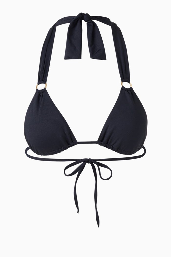 

Caracas Ring-detail Bikini Top, Black