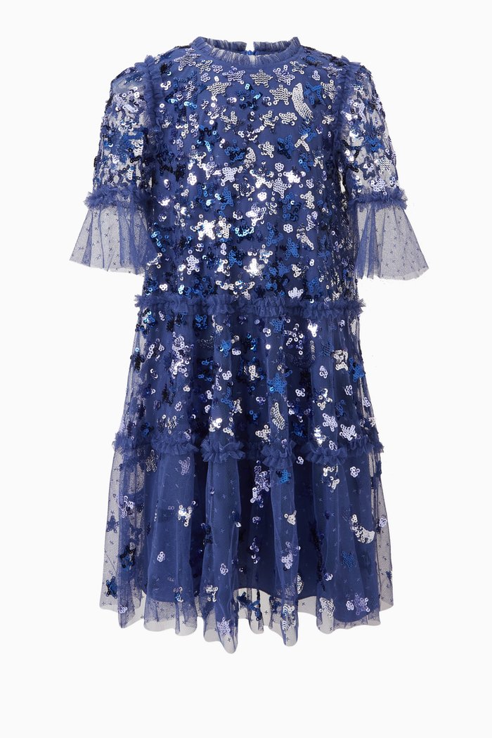 

Constellation Dress in Recycled Tulle, Blue