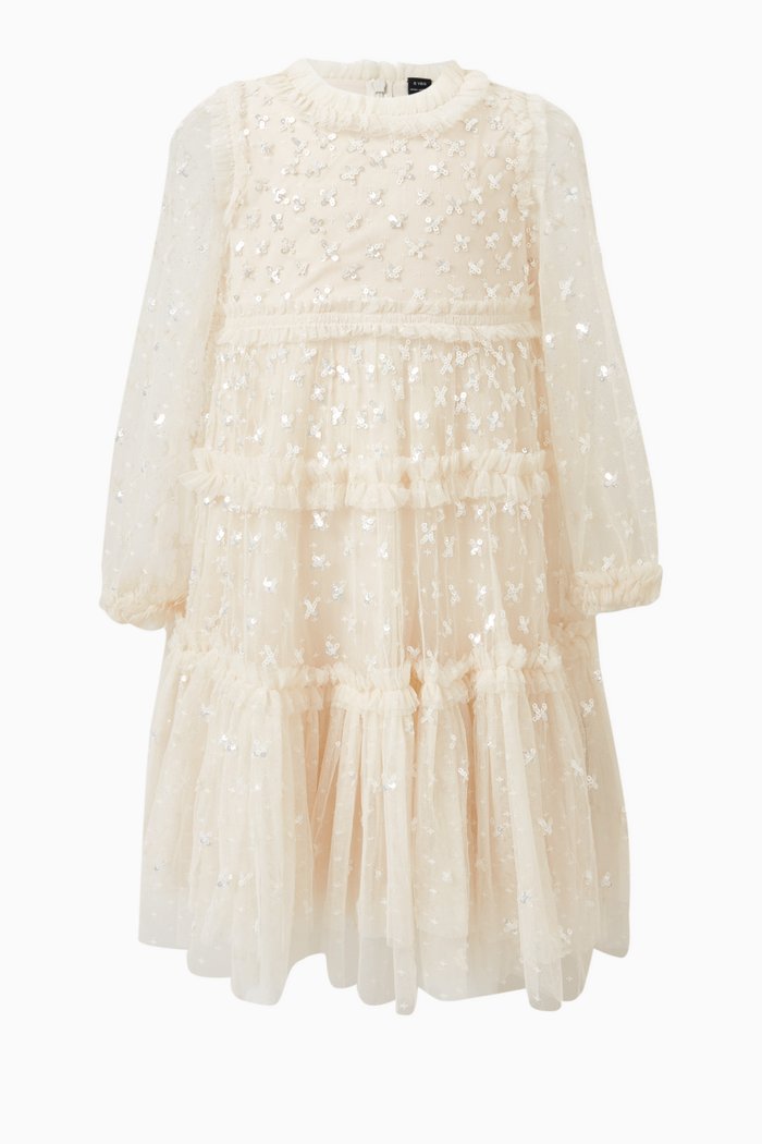 

Sequin Kisses Dress in Recycled Tulle, Neutral