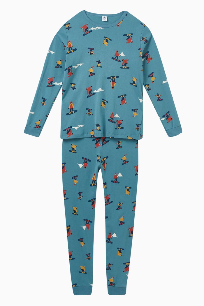 

Snowboard-print Pyjama Set in Cotton, Multicolour