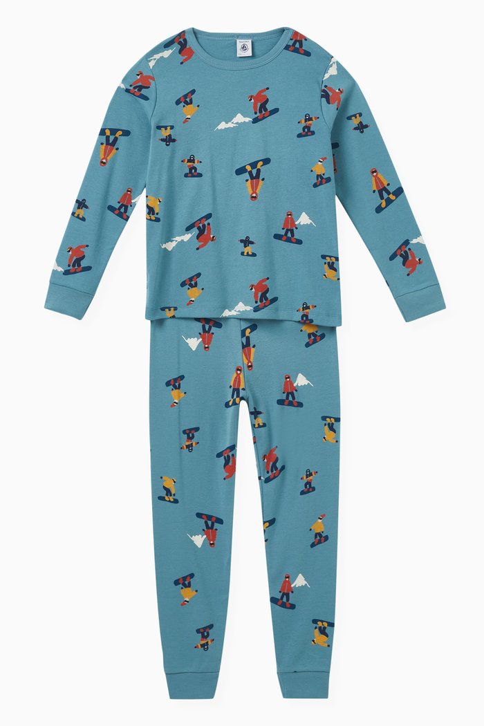 

Snowboard-print Pyjama Set in Cotton, Multicolour