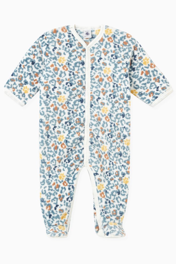 

Printed Sleepsuit in Fleece, White