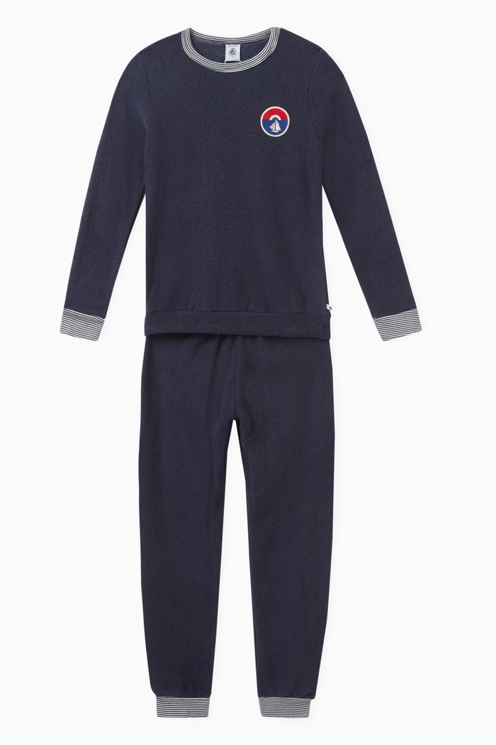 

Pyjama Set in Terry Towelling, Blue