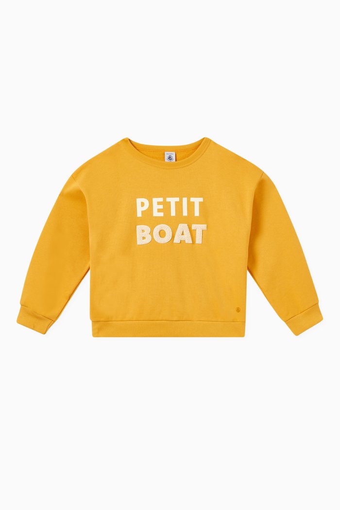 

Graphic Logo Sweatshirt in Cotton Fleece, Yellow