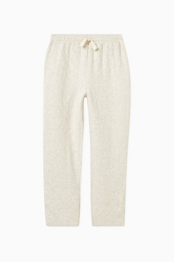 Quilted Trousers in Cotton Blend Tube Knit, Neutral