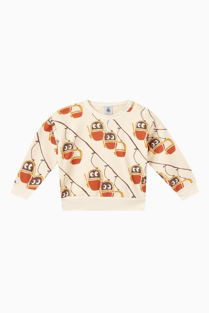 

Gondola Print Sweatshirt in Fleece, White