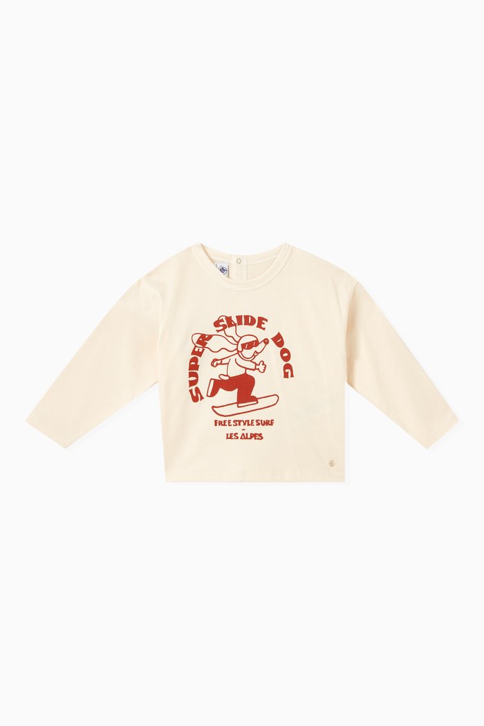 

Graphic Print T-shirt in Cotton Jersey, Pink