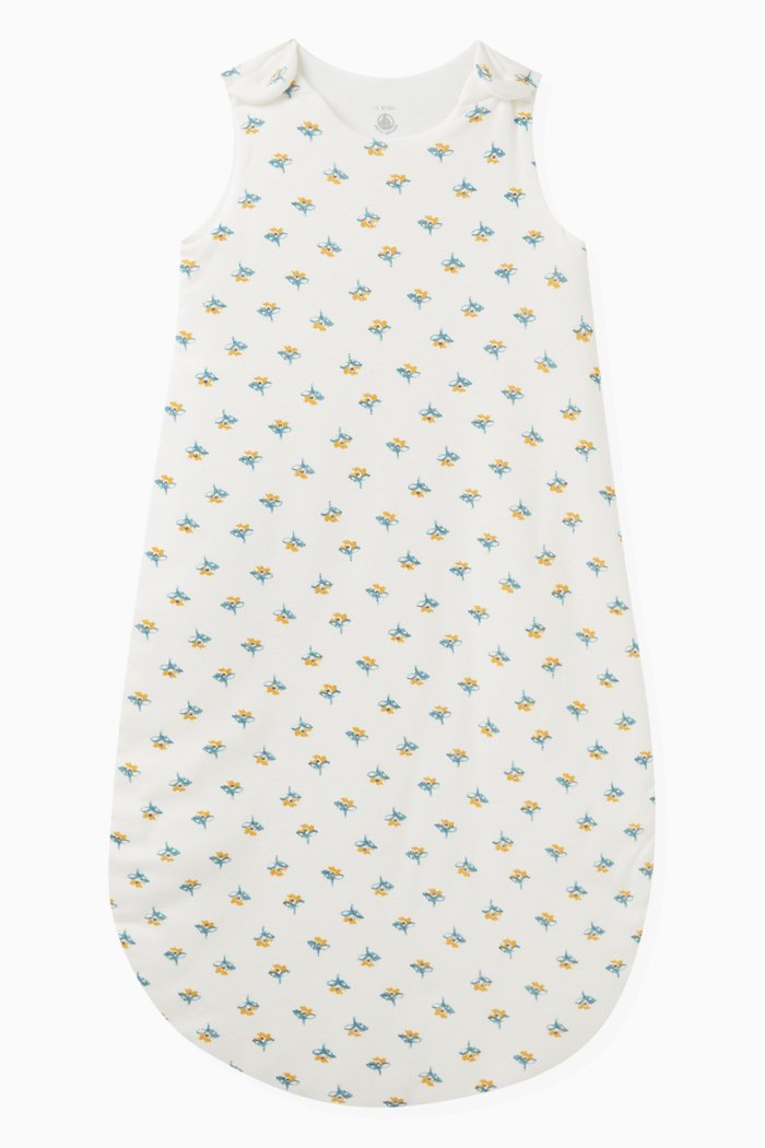 

Floral Print Sleeping Bag in Cotton, White