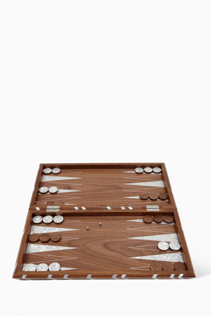 

Striped Backgammon in American Walnut, Brown