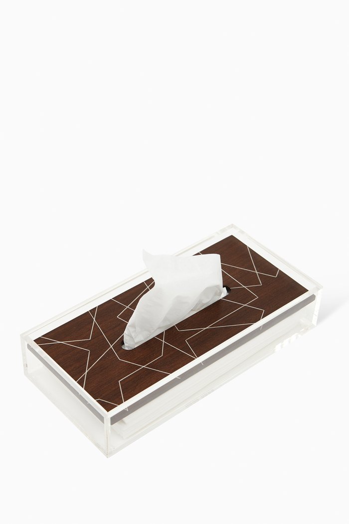 

Arabesque Fusion Tissue Box in American Walnut, Brown
