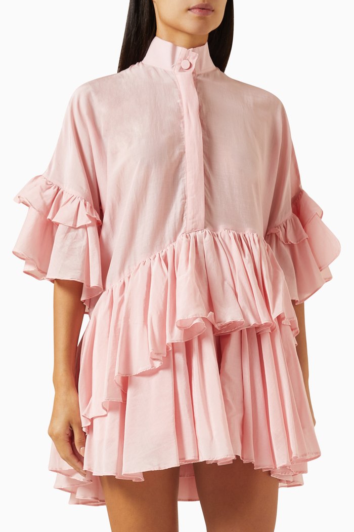 

Margrit Mini Dress in Cotton-silk Blend, Pink