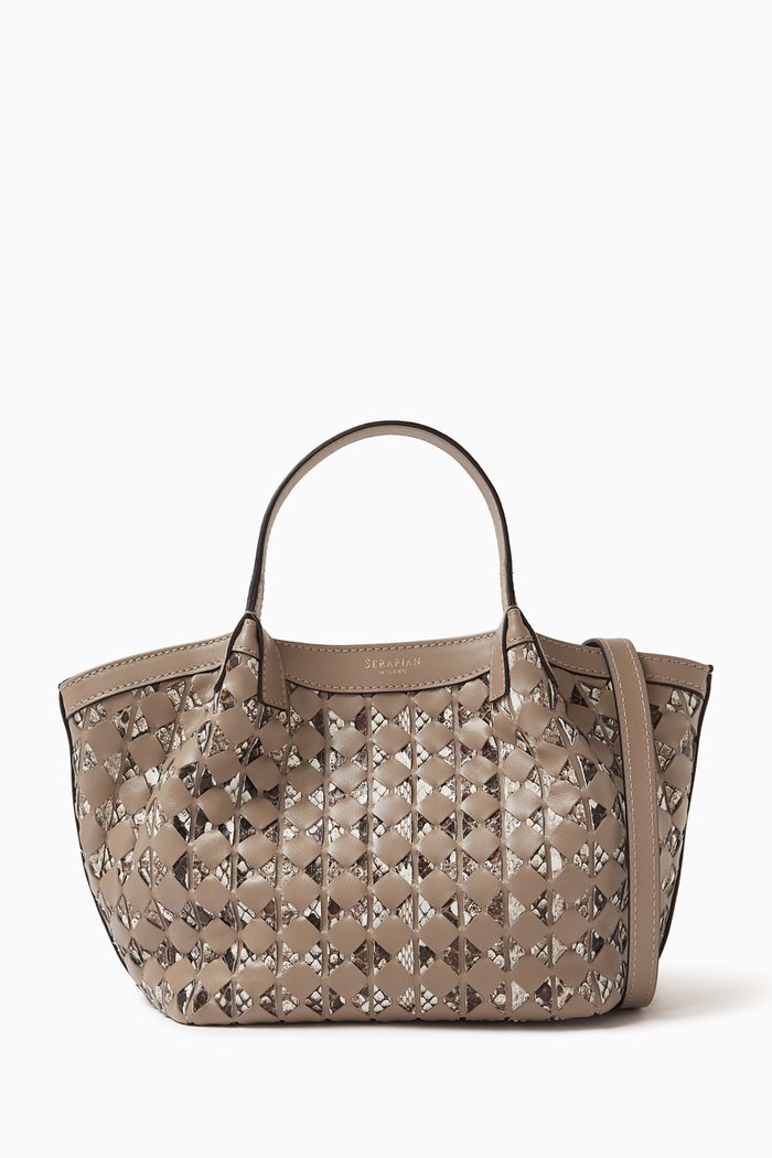 

Mini Secret Bag in Mosaico Python Leather, Multicolour