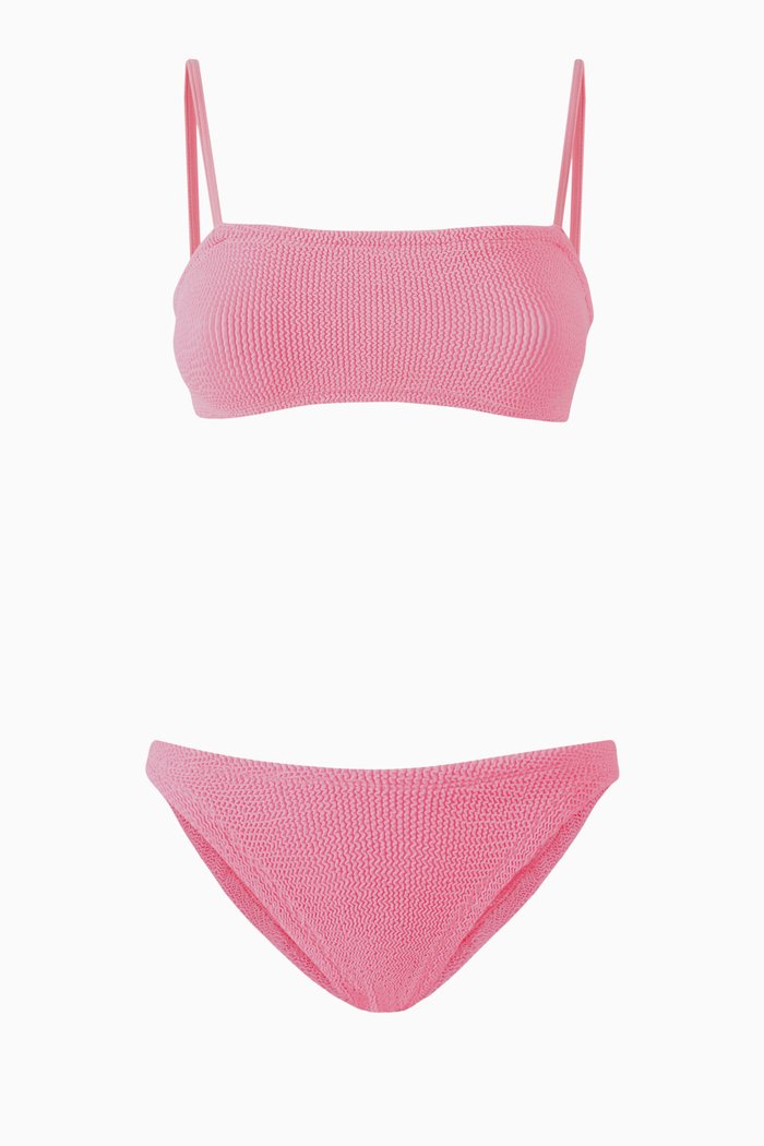 

Gigi Bikini Set in Crinkle Stretch Nylon, Pink