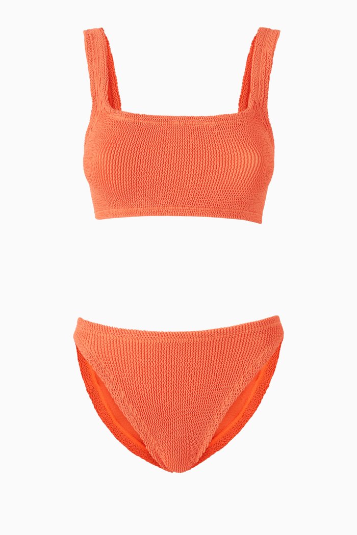 

Xandra Bikini Set in Crinkle Nylon Blend, Orange