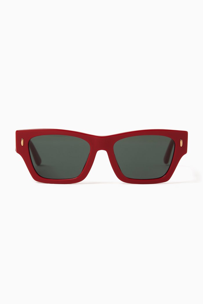 

Miller Geometric Sunglasses in Acetate, Red