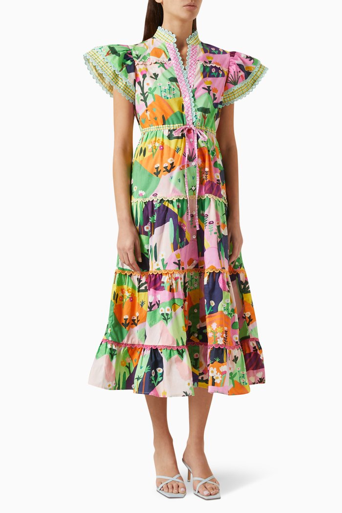 Artic Dress in Recycled Cotton-blend, Multicolour