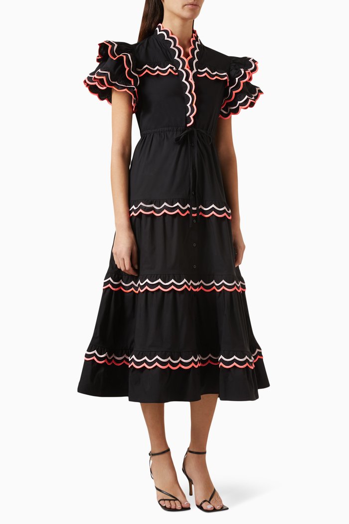 

Antartico Dress in Cotton-blend, Black
