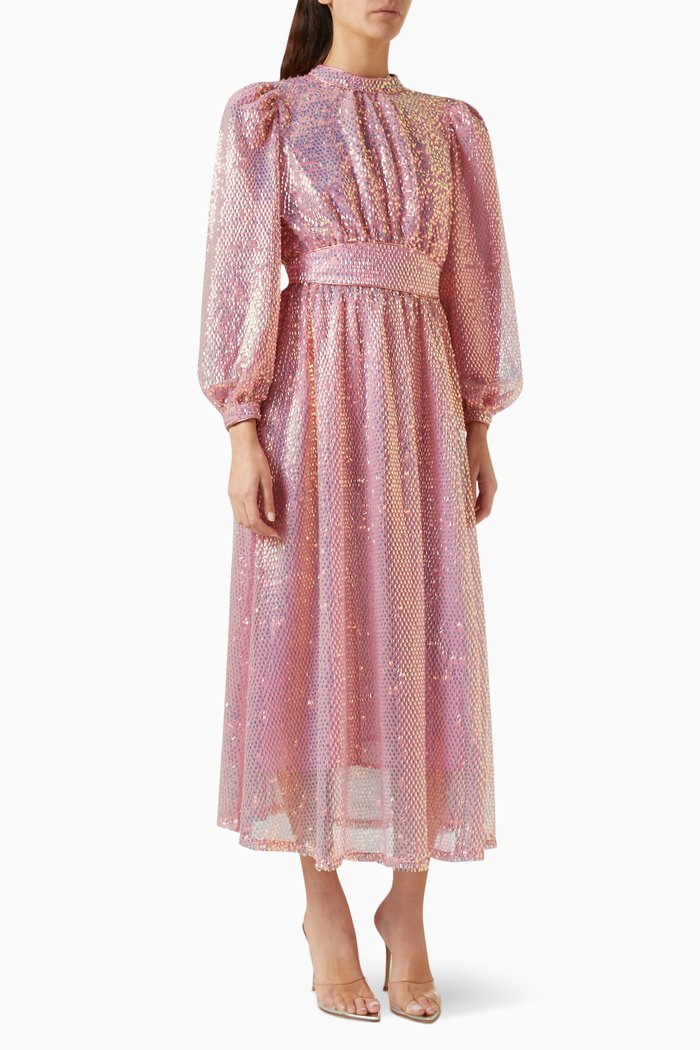 

Bunzi Dress in Sequins, Pink