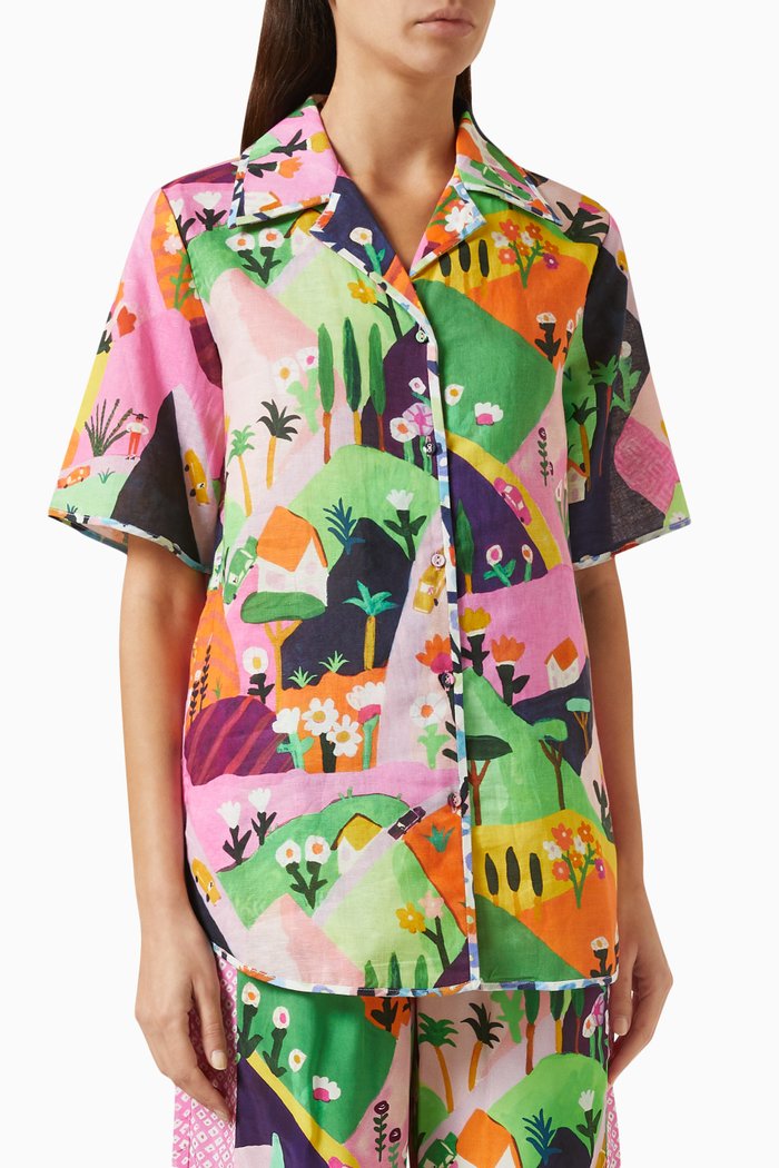 

Amazonia Top in Cotton & Linen, Multicolour