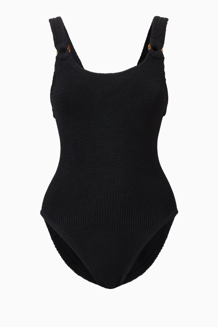 

Domino One-Piece Swimsuit in Original Crinkle™, Black