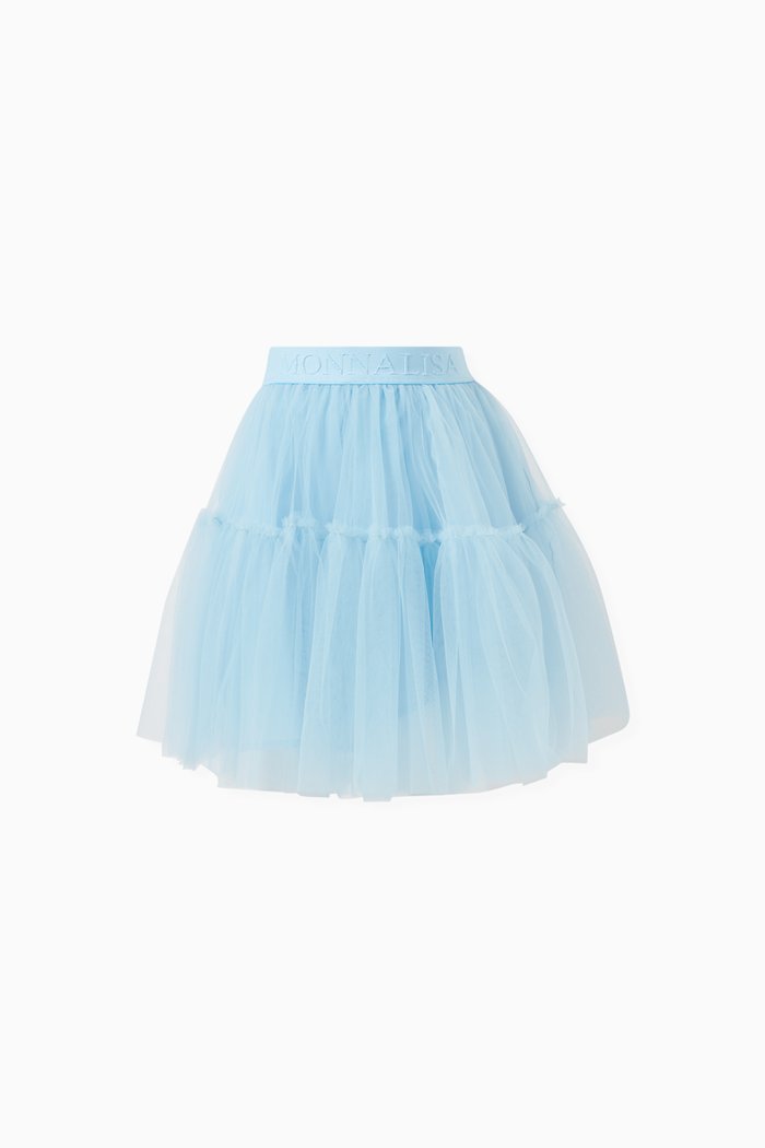 

Ruffled Skirt in Tulle, Blue