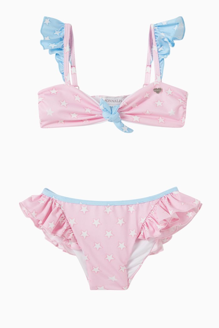 

Star-print Swimsuit Set in Stretch Poly, Pink