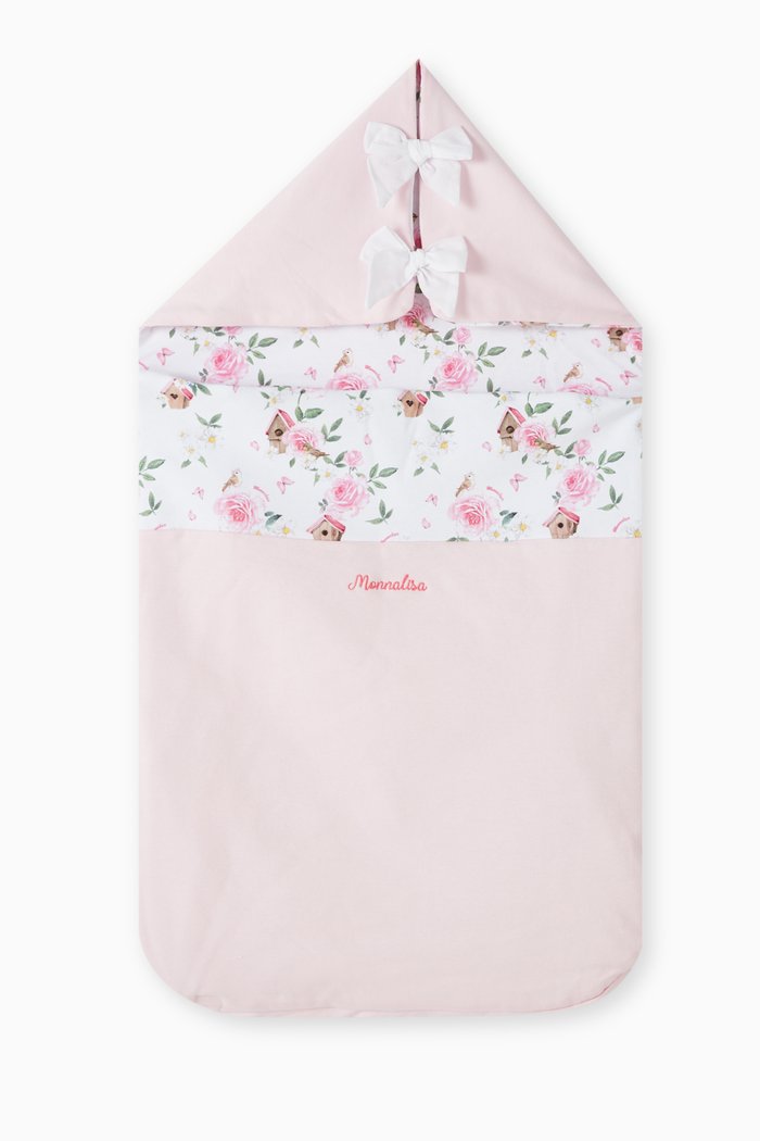 

Bird House-print Sleeping Bag in Cotton, Pink