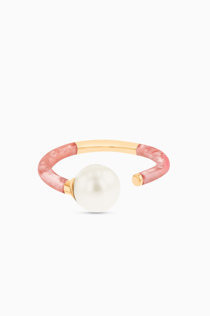 

Kiku Glow Neon Pearl Ring in 18kt Yellow Gold, Metallic