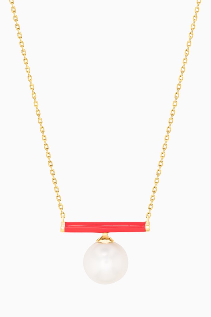 

Kiku Glow Neon Freshwater Pearl Necklace in 18kt Yellow Gold