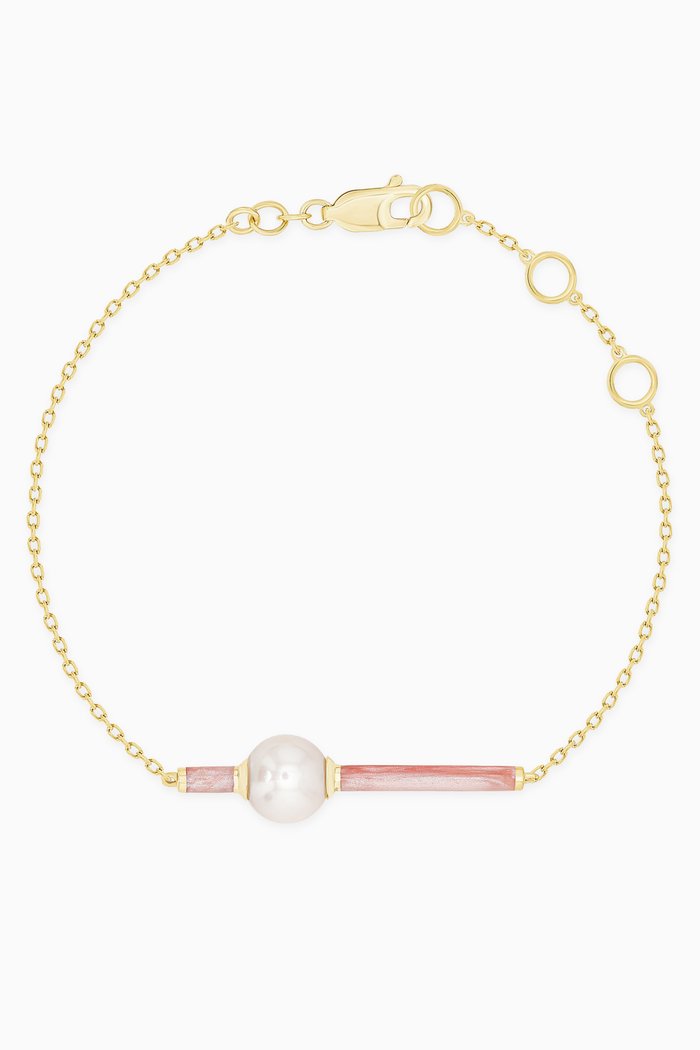 

Kiku Glow Neon Pearl Bracelet in 18kt Yellow Gold, Metallic