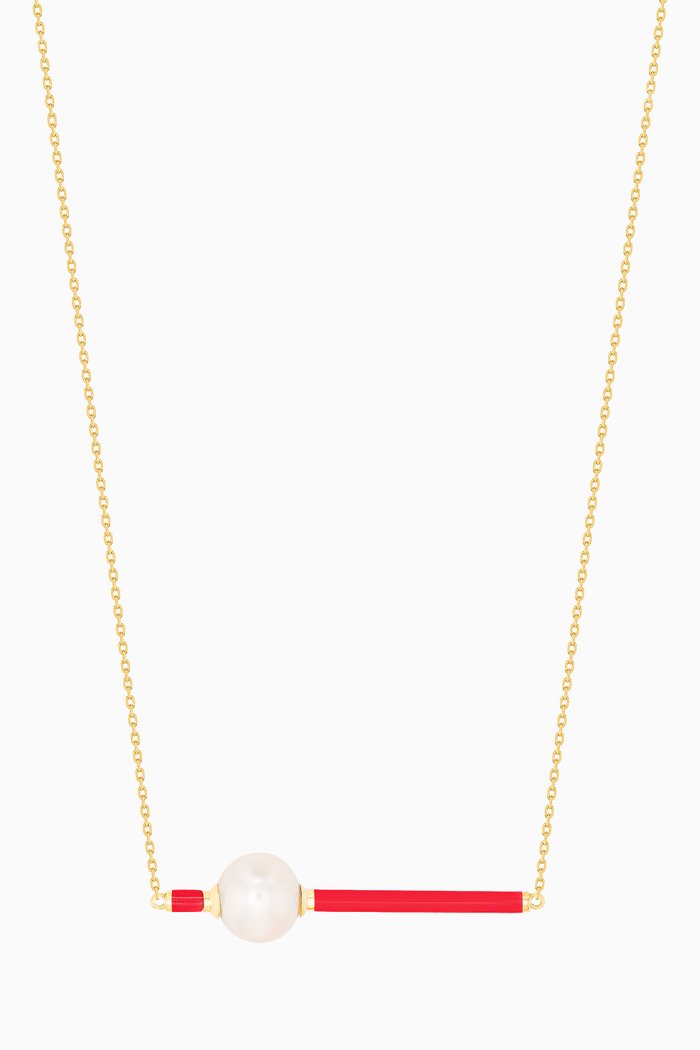 

Kiku Glow Neon Freshwater Pearl Necklace in 18kt Yellow Gold