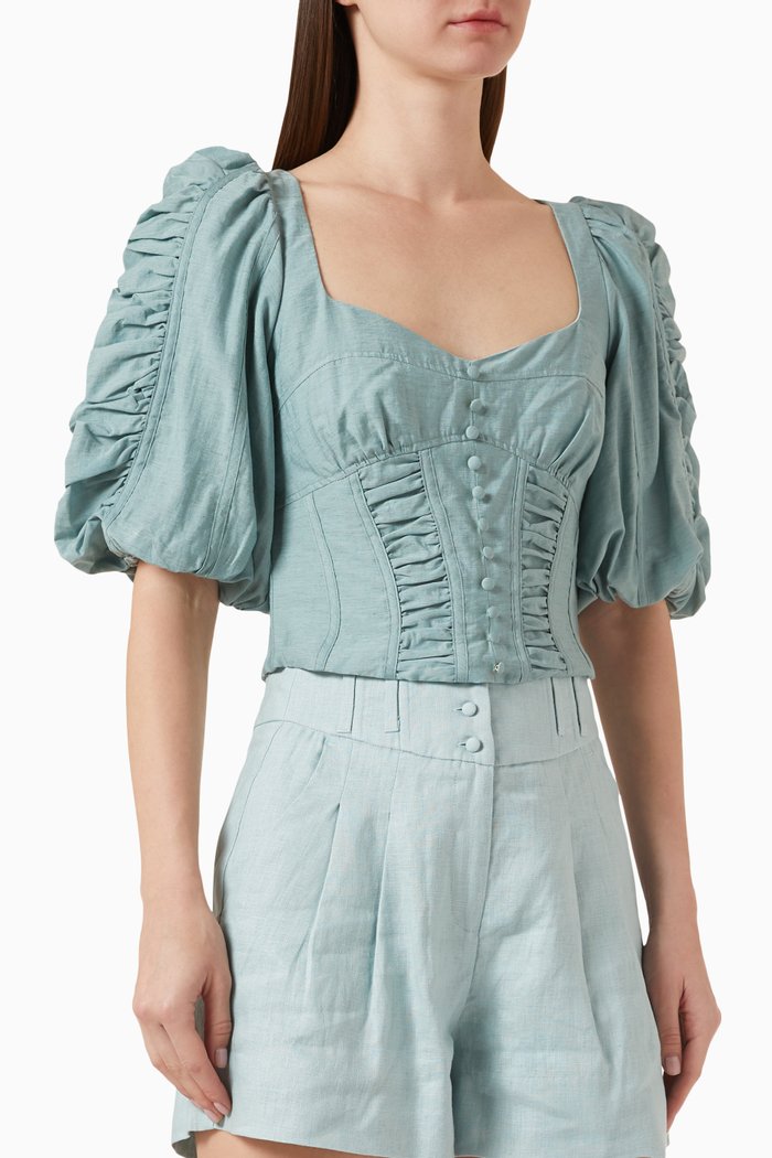 

Shiloh Ruched Top, Green