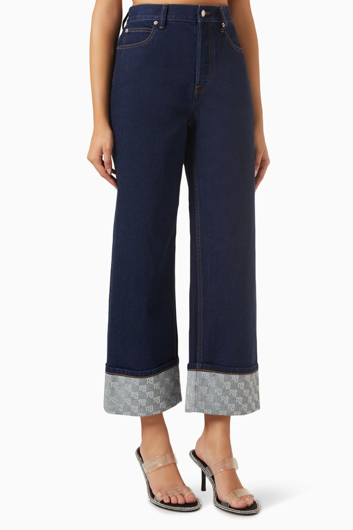 

Crystal Cuff Straight-fit Jeans, Blue
