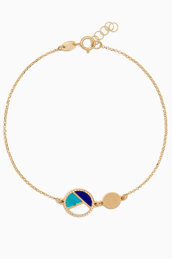 

Amelia Barcelona Reversible Mosaic Mother-of-Pearl Bracelet in 18kt Gold, Yellow